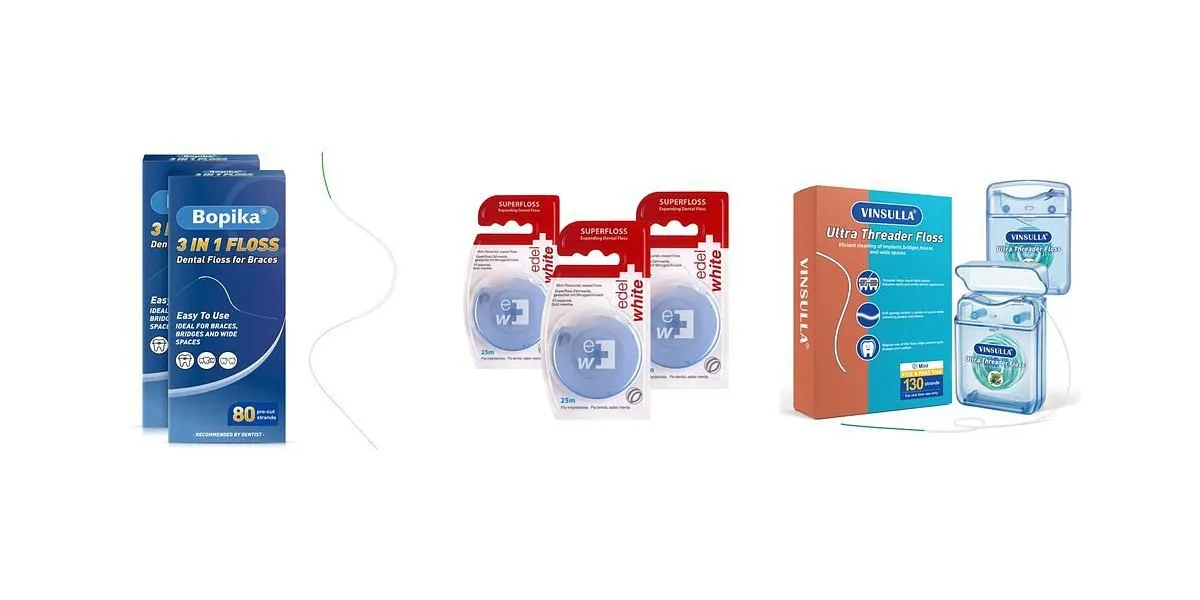 Produktauswahl: Superfloss und Spezialzahnseide für Brücken, Implantate und Zahnspangen