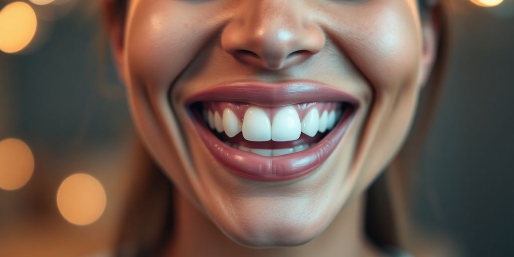 Lächelnde Person mit perfekten Zähnen.