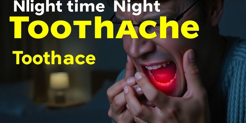 Person mit Zahnschmerzen in der Nacht.